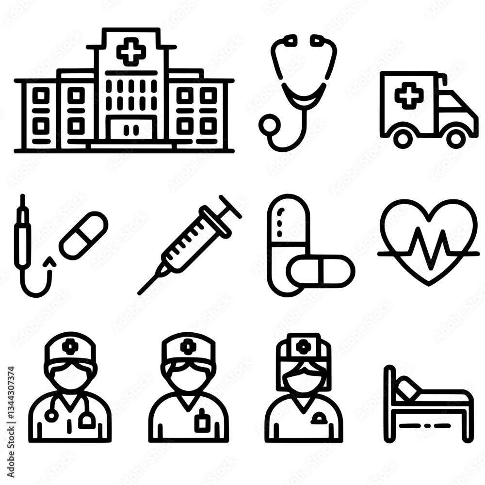 Fototapeta premium medical icons set