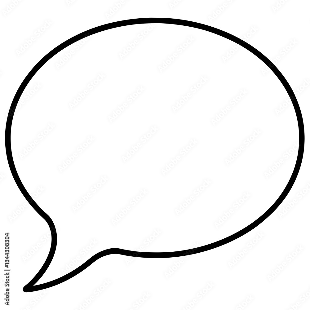 Speech Bubbles in Elegant Outline Style Speech Bubbles in Elegant Outline Style