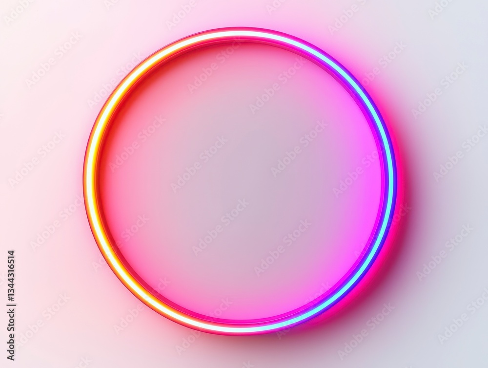 Obraz premium Neon Glow Toggle Switch Design with 3D Edges and UI Elements