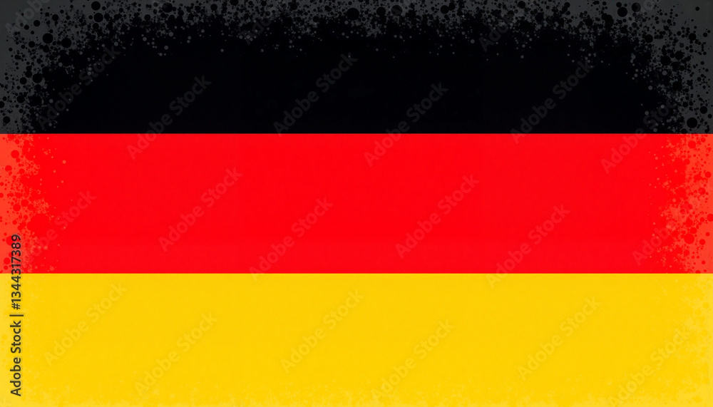 Naklejka premium Vibrant pop-art Germany flag with halftone texture, modern design