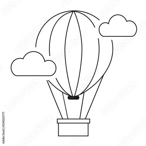 Hot air balloon and clouds icons