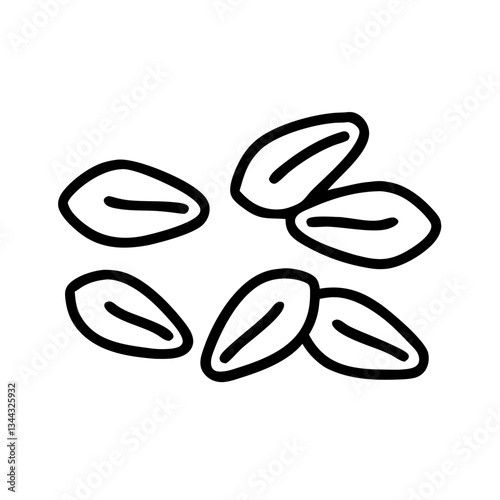 Outline vector icon of sunflower seeds for healthy snacks and diet