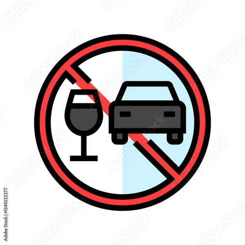 drunk driving car driving obstacles color icon vector illustration