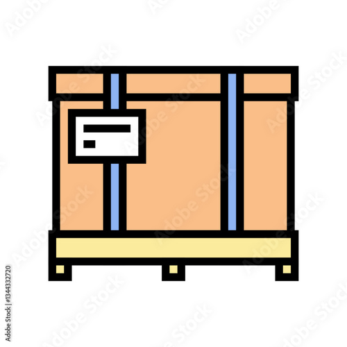 shipping box cardboard packaging color icon vector illustration
