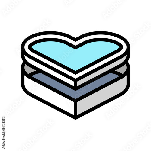 custom shaped box cardboard packaging color icon vector illustration