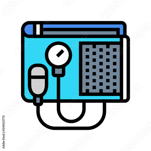 sphygmomanometer cardiology accessories color icon vector illustration