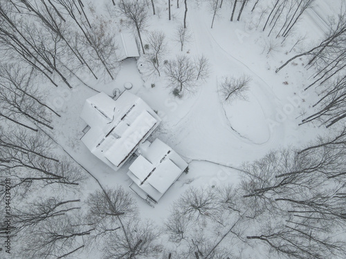 snow winter ice season property tree overview sky 