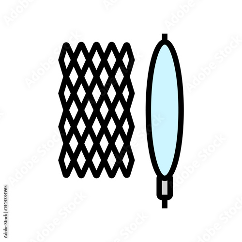 coronary stent cardiology color icon vector illustration