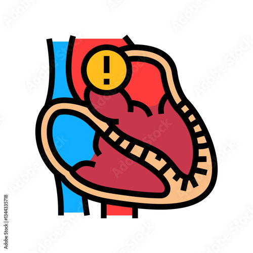 restrictive cardiomyopathy cardiology color icon vector illustration