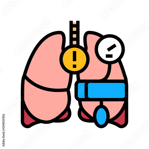pulmonary hypertension cardiology disease color icon vector illustration