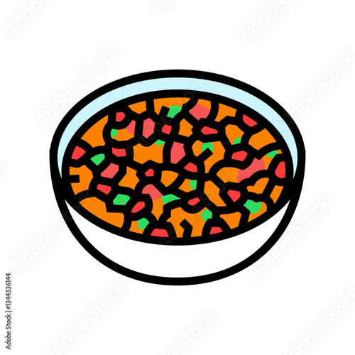 salsa condiment color icon vector illustration