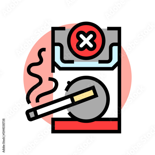 avoiding tobacco product oral care color icon vector illustration