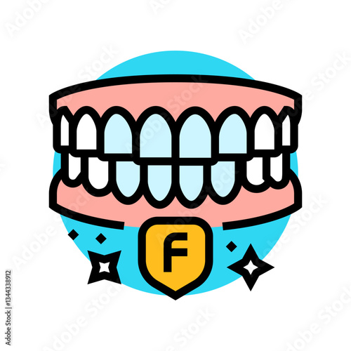 using fluoride treatments color icon vector illustration