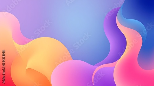 vibrant abstract background with wavy shapes in variety of colors