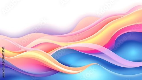 abstract background with colorful wavy lines on white background