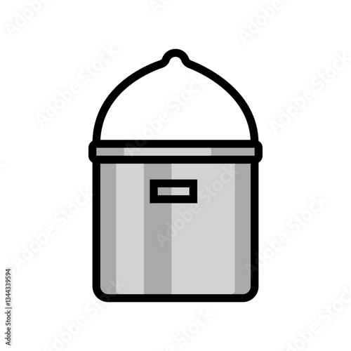cooking pot titanium ultralight color icon vector illustration