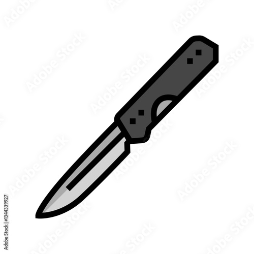 knife titanium ultralight color icon vector illustration