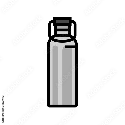water bottle titanium color icon vector illustration