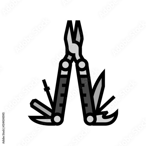 multi tool titanium color icon vector illustration