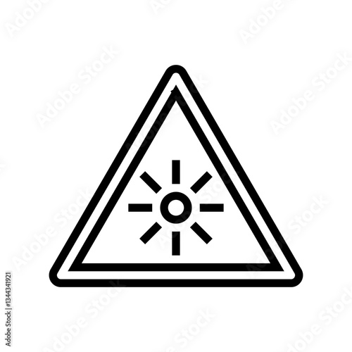 blinding sunlight car driving obstacles line icon vector illustration