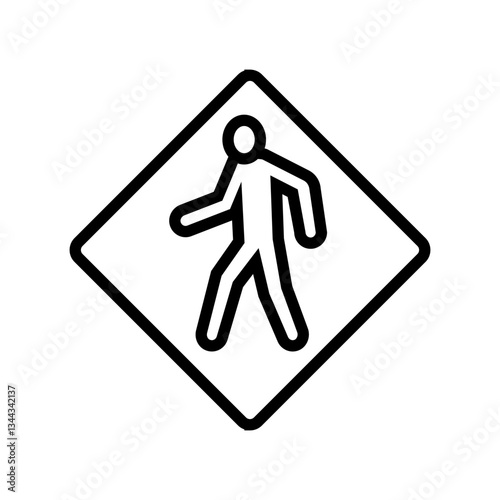 pedestrians crossing car driving obstacles line icon vector illustration