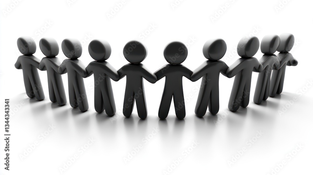 Unity A circle of black figures holding hands, symbolizing teamwork, collaboration, and community. Unity A circle of black figures holding hands, symbolizing teamwork, collaboration, and community.
