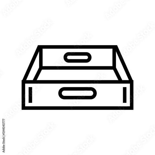 trays cardboard packaging line icon vector illustration