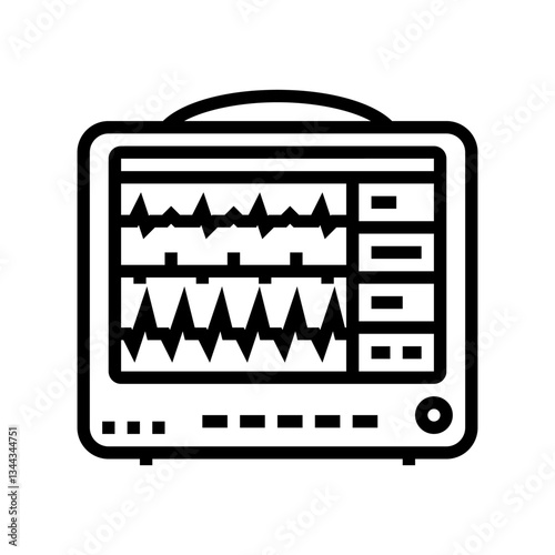heart rate monitor cardiology accessories line icon vector illustration