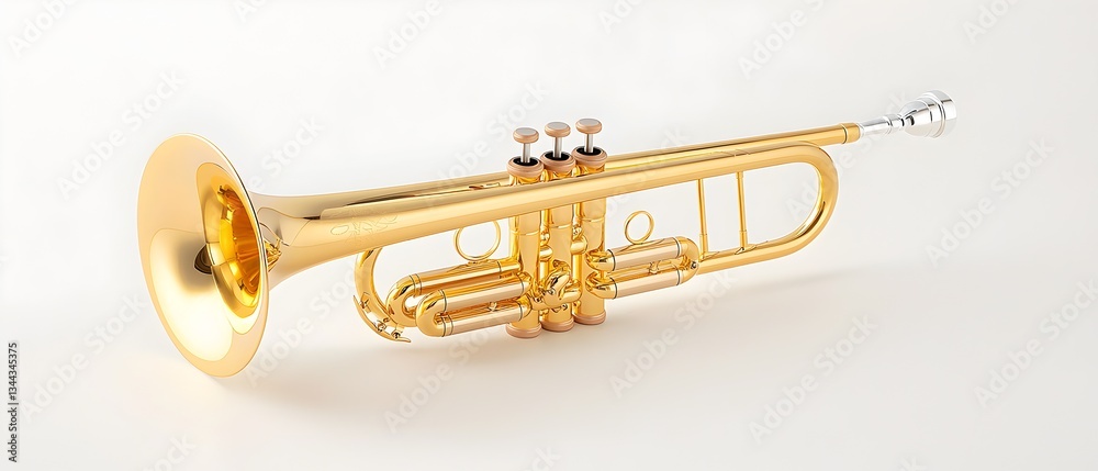 Obraz premium A gold trumpet is shown in a close up