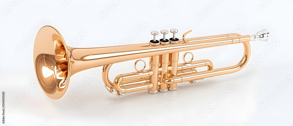 Naklejka premium A gold trumpet is shown in a close up