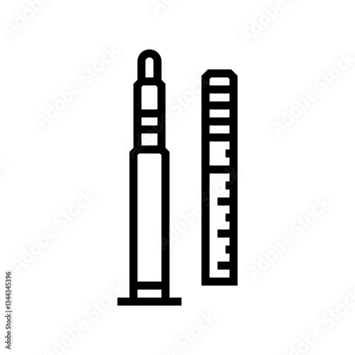 syringe cardiac injection cardiology line icon vector illustration