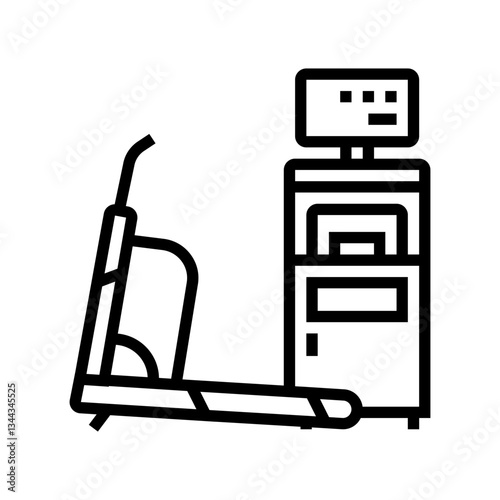stress test treadmill cardiology line icon vector illustration