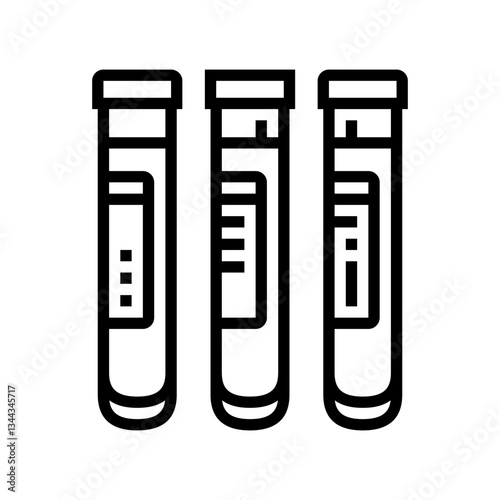 blood test vials cardiology accessories line icon vector illustration