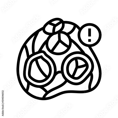 heart valve disease cardiology disease line icon vector illustration