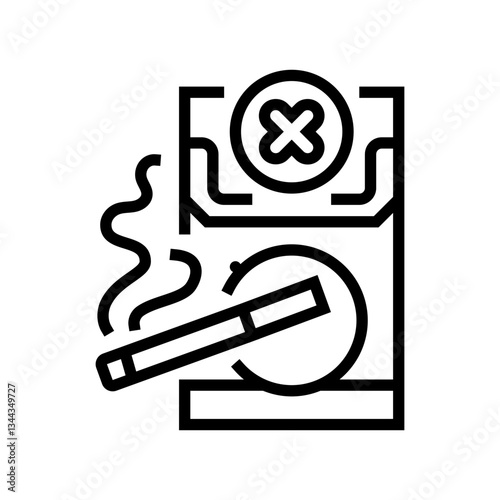 avoiding tobacco product oral care line icon vector illustration