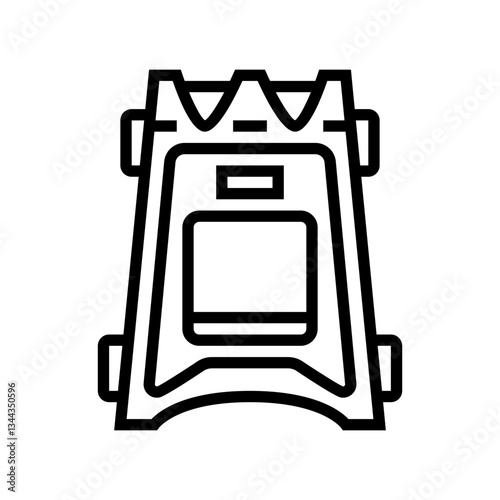 camping stove titanium ultralight line icon vector illustration