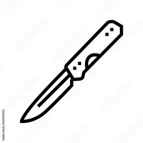 knife titanium ultralight line icon vector illustration