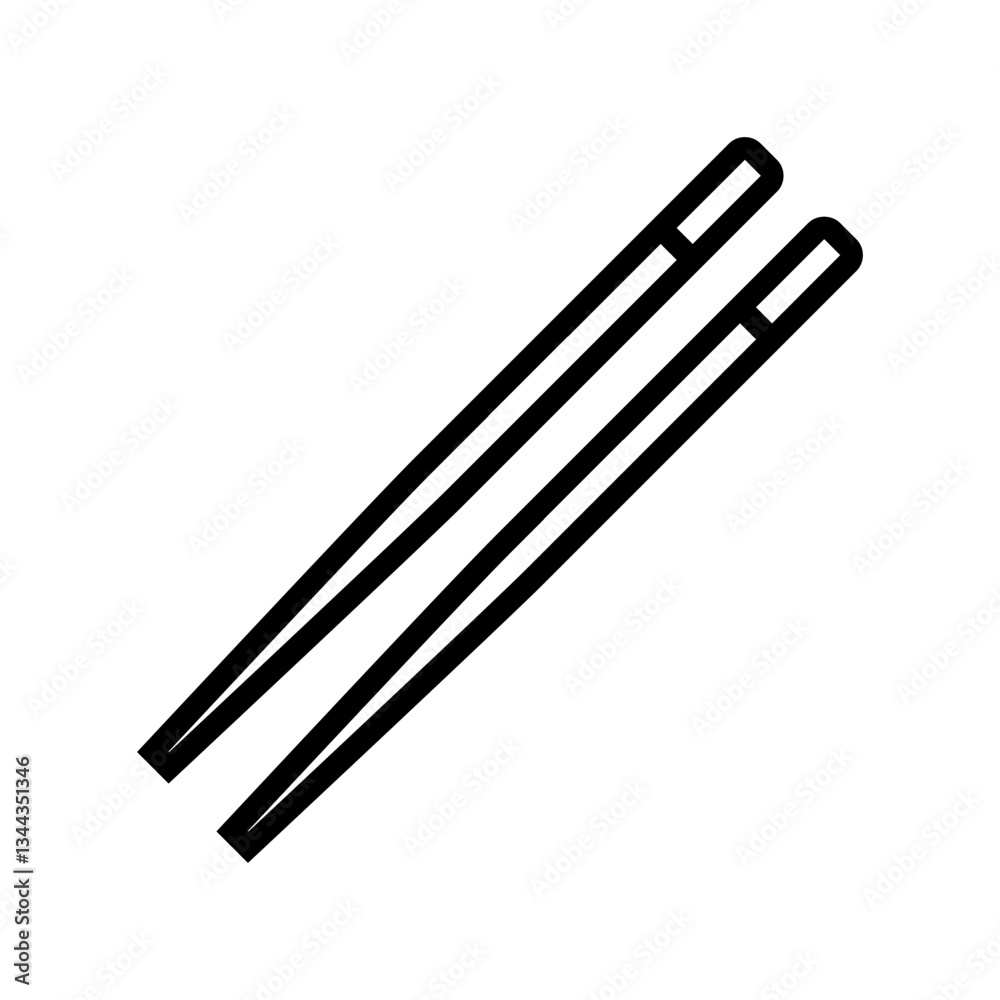 chopsticks titanium ultralight line icon vector illustration chopsticks titanium ultralight line icon vector illustration