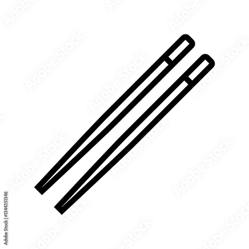 chopsticks titanium ultralight line icon vector illustration
