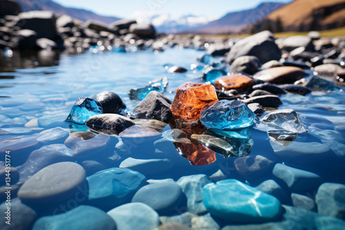 crucial function of glacier water in supporting ecosystems and supplying freshwater resources, symbolizing vital importance of these pure waters