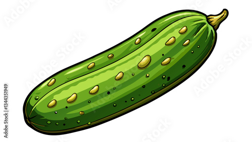 cucumber isolated black outline vector illustration, transparent background