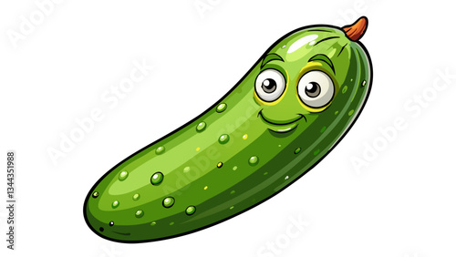 cucumber isolated black outline vector illustration, transparent background