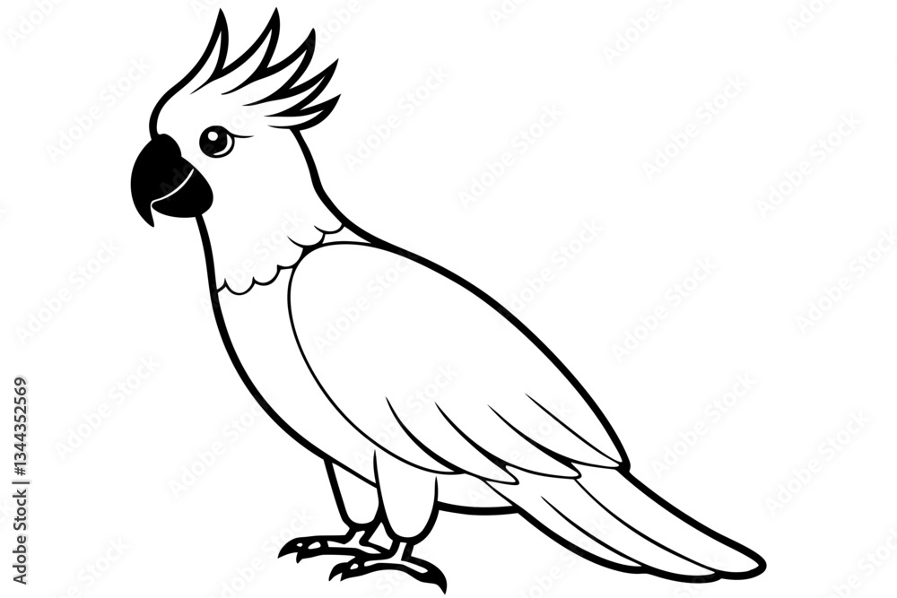 cockatoo line art silhouette vector illustration cockatoo line art silhouette vector illustration