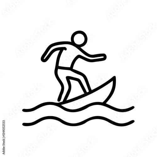 Surfer rides waves under bright sunlight at the beach in summer