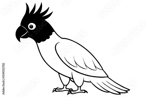 cockatoo line art silhouette vector illustration