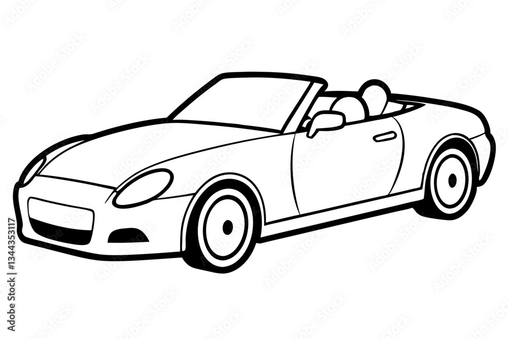 convertible car line art silhouette vector illustration convertible car line art silhouette vector illustration