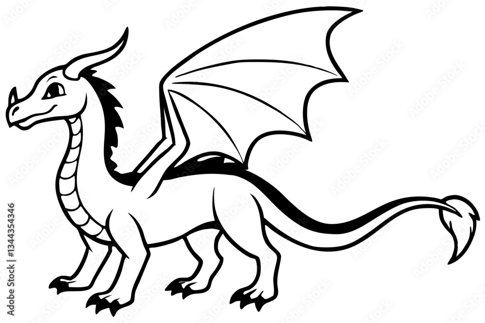 drache line art silhouette vector illustration drache line art silhouette vector illustration