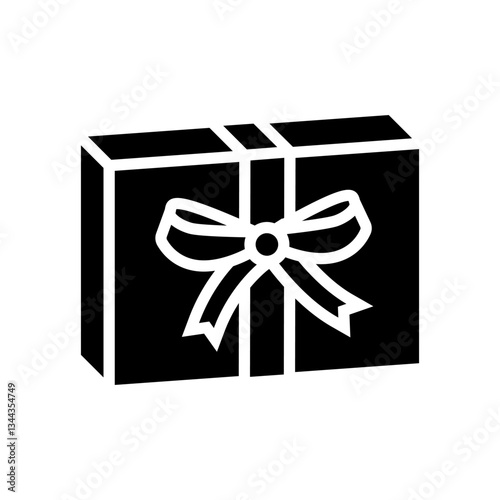 gift box cardboard packaging glyph icon vector illustration