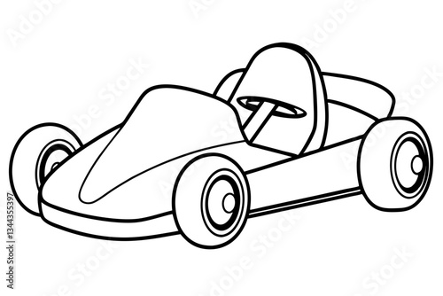 go kart line art silhouette vector illustration