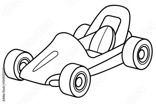 go kart line art silhouette vector illustration